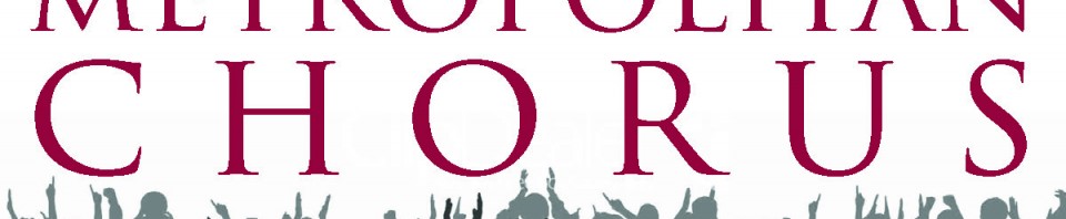 Edmonton Metropolitan Chorus logo with a singing crowd silhouette.